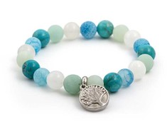 Agato Bead bracelet made of jadeite, howlite, agate and amazonite MINK46 / 17