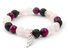 Agato Bead bracelet made of jadeite, tiger eye and lava stone MINK21 / 17