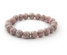 Agato Bead bracelet made of pink howlite MINK38 / 17