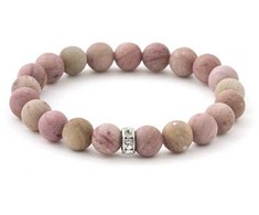 Agato Bead bracelet made of rhodochrosite MINK11 / 17