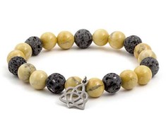 Agato Beaded bracelet made of lava stone and howlite MINK107 / 17