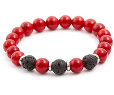 Agato Beaded bracelet made of lava stone and howlite MINK22 / 17