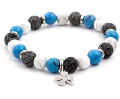 Agato Beaded bracelet made of lava stone and howlite MINK48 / 17
