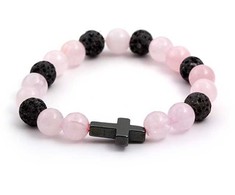 Agato Beaded bracelet made of rosemary, lava stone and hematite MINK06 / 17