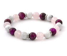 Agato Beaded bracelet made of tiger eye, rosewood and howlite MINK19 / 18