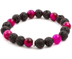 Agato Beaded bracelet made of tiger eye and lava stone MINK20 / 17