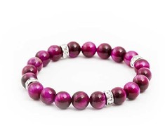 Agato Beaded bracelet made of violetinė tiger eye MINK92 / 17
