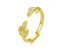 Beneto Charming auksiniu dengtas žiedas su cirkoniais AGG474-G