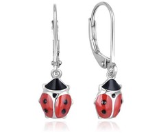 Beneto Cute sidabrinis Ladybugs AGUC2618 earrings