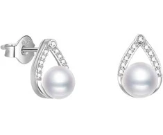 Beneto Elegant sidabrinis auskarų segtukai su tikru gėlavandeniu perlu AGUP2266P