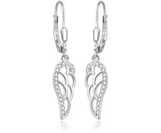 Beneto Elegant sidabrinis auskarai su skaidriais cirkoniais Angel sparnai AGUC2585L