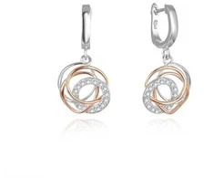 Beneto Fashion dvispalviai auskarai su cirkoniais AGUP2689-RHR