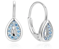 Beneto Fashion sidabrinis earrings with mėlynas zircons AGUC1294DL
