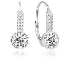 Beneto Glittering sidabrinis auskarai su cirkoniais AGUC2424L