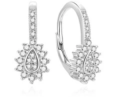 Beneto Glittering sidabrinis auskarai su cirkoniais AGUC2154L