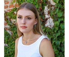 Beneto Sidabrinis jewelry set Drop with zircons AGSET194R (earrings, chain, pendant)
