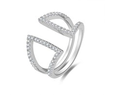 Beneto Glittering sidabrinis žiedas su AGG473 cirkoniais