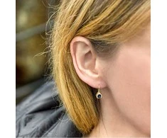 Beneto Gold-plated earrings with mėlynas zircons AGUC2229-GOLD