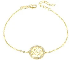 Beneto Gold-plated sidabrinis bracelet with medžio of life AGB485 / 20-GOLD