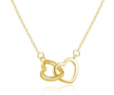 Beneto Gold plated sidabrinis pakabukas with hearts AGS1327 / 47-GOLD