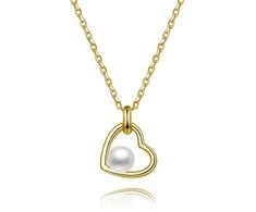 Beneto Gold plated sidabrinis pakabukas with river pearl AGS1230 / 47P-GOLD