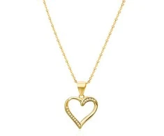 Beneto Gold plated sidabrinis pakabukas with heart AGS289 / 47-GOLD (chain, pendant)