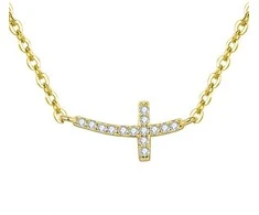 Beneto Gold plated sidabrinis pakabukas with cross AGS546 / 47-GOLD