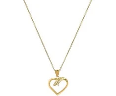 Beneto Gold plated sidabrinis pakabukas with heart AGS1138 / 47-GOLD