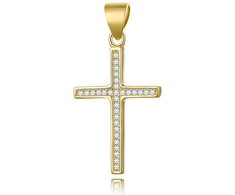 Beneto Paauksuotas sidabrinis pakabukas Cross AGH592-GOLD
