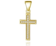 Beneto Paauksuotas sidabrinis pakabukas Cross AGH589-GOLD