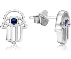 Beneto Hamsa sidabrinis earrings - hand of Fatima AGUP2242