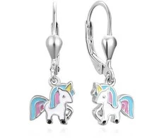 Beneto Žaismingi kabantys auskarai Unicorn AGUC3291D