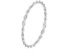 Beneto Minimalistinis sidabrinis susuktas žiedas AGG315L