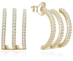 Beneto Fashion paauksuoti auskarai su cirkoniais AGUP3301-GOLD