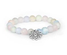 Agato Morganite bead bracelet MINK96 / 17