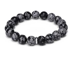 Agato Obsidiano karoliukų apyrankė MINK157/20