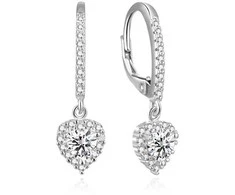 Beneto Romantic heart sidabrinis auskarai AGUC2584L