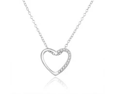 Beneto Romantic sidabrinis pakabukas with zircons AGS1109 / 47L (chain, pendant)