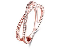 Beneto Rose auksinis plated double ring made of sidabrinis AGG195