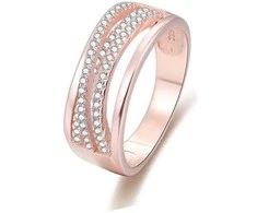 Beneto Rožinė auksinis plated sidabrinis ring with AGG340 zircons
