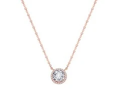 Beneto Rožinė auksinis plated sidabrinis pakabukas with crystals AGS1135 / 47-ROSE