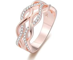 Beneto Rožinė auksinis plated sidabrinis ring with AGG333 zircons