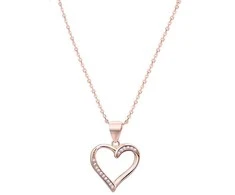 Beneto Rožinė auksinis plated sidabrinis pakabukas with heart AGS289 / 47-ROSE