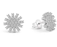 Beneto Blizgantys sidabriniai auskarai Snowflake AGUP2723