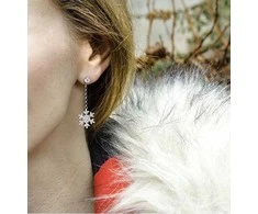 Beneto Shiny sidabrinis earrings Snowflakes AGUP2753