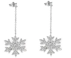 Beneto Shiny sidabrinis earrings Snowflakes AGUP2753