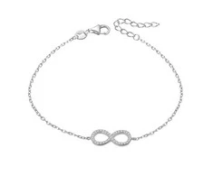 Beneto Sidabrinis bracelet with crystals AGB483 / 20