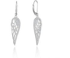 Beneto Sidabrinis dangling earrings Angel wings AGUC2613
