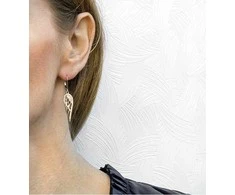 Beneto Sidabrinis dangling earrings Angel wings AGUC2613