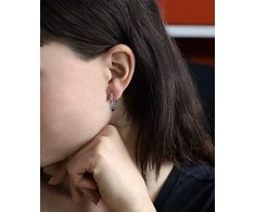 Beneto Sidabrinis oval earrings AGUC187